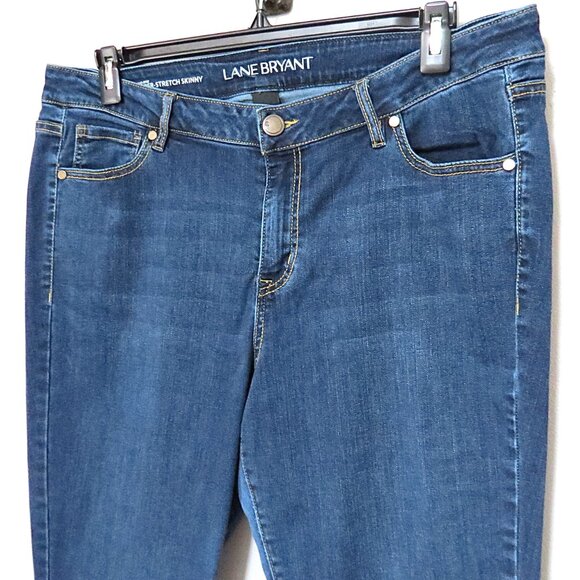 Lane Bryant Dark wash Mid-Rise Super-Stretch Skinny Jeans Size 18L - Picture 4 of 14